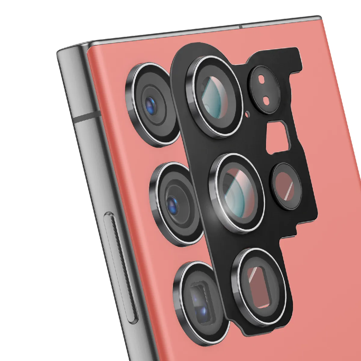 Avizar Rouge Clappio Lentille De Remplacement Pour Caméra Arrière Galaxy S23 Ultra Avec Châssis