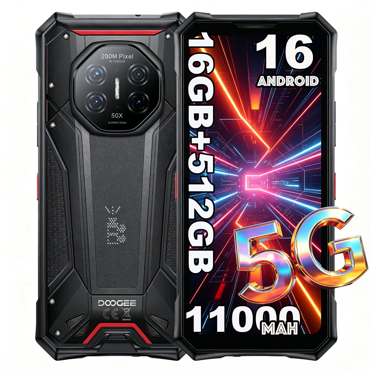 DOOGEE  V Max 2 ? 22000mAh/120W/16Go+512Go/200MP/5G/Android 16