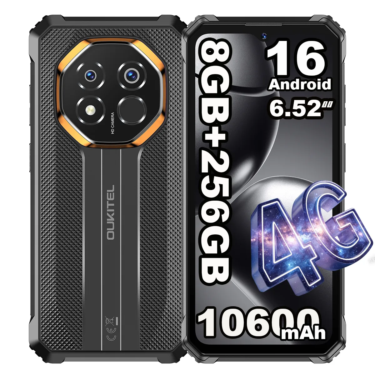 OUKITEL  G7 8Go RAM 256Go Smartphone 6.52"" HD 64MP NFC Double SIM Batterie 10600mAh
