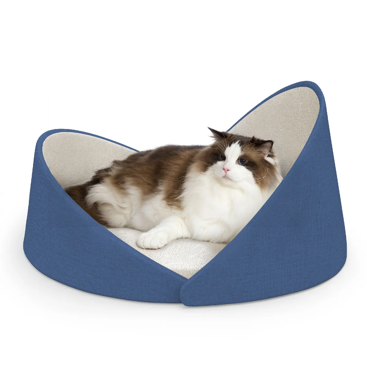 Lit intérieur pour chat VERCART YU en forme de coquille, 76 x 34 cm, bleu