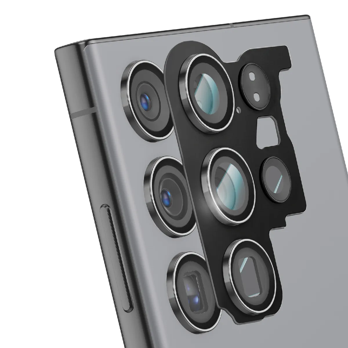 Avizar Gris Clappio Lentille De Remplacement Pour Caméra Arrière Galaxy S23 Ultra Avec Châssis