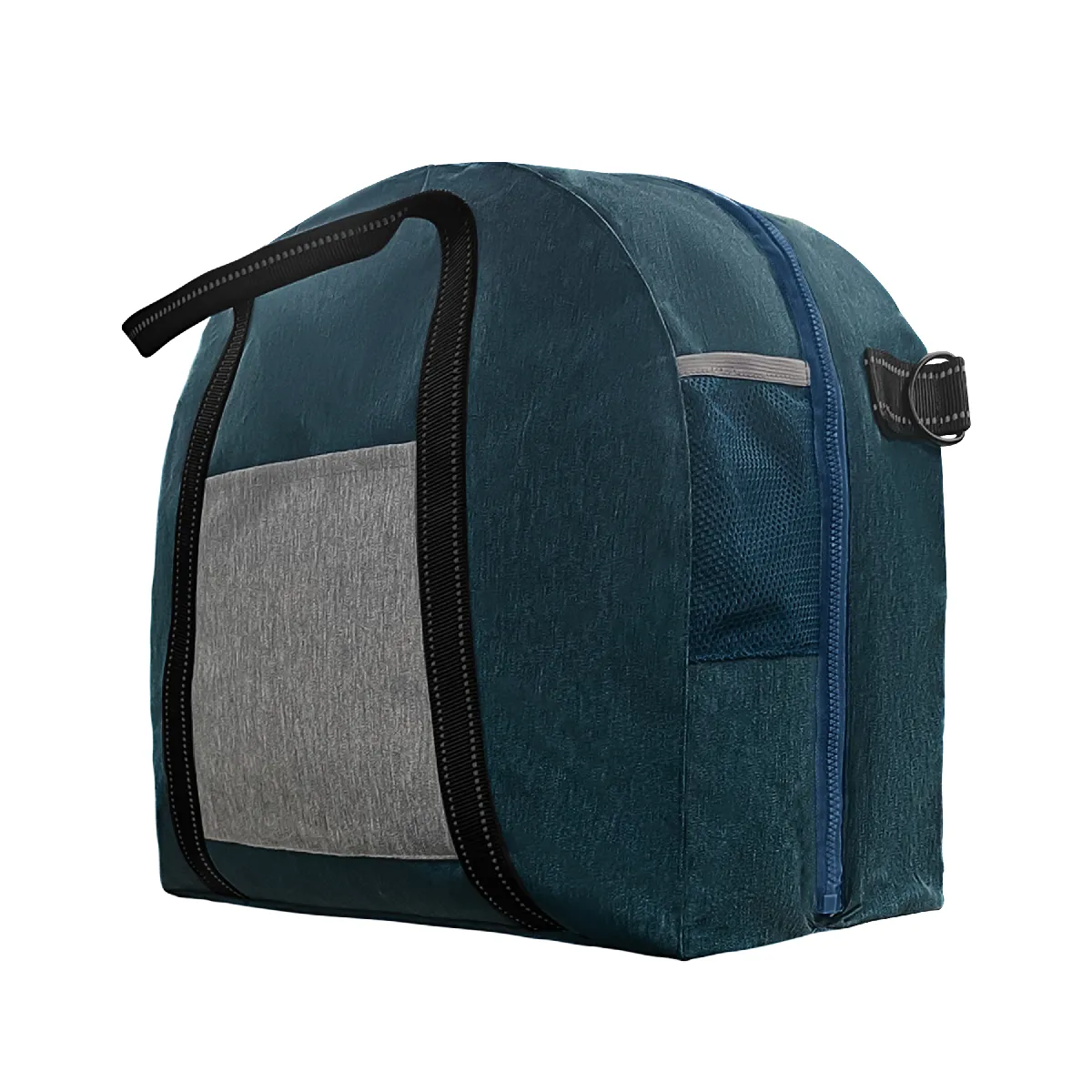 Lit portatif pliable pour chien VERCART - 70 x 50 x 8 cm, bleu/gris.