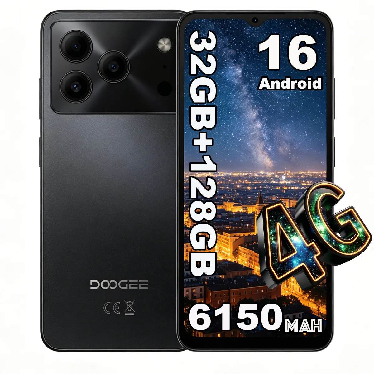 DOOGEE  Note 56 Pro 4G 4Go+128Go Batterie 6150mAh &Eacute;cran 6.56"" 90Hz