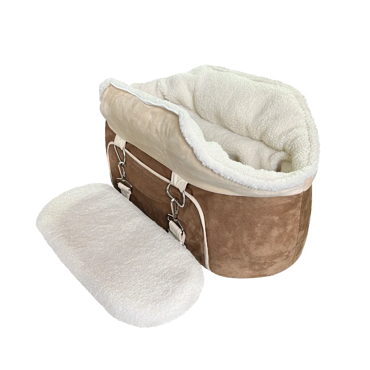 Siège auto chien VERCART 31054 - console centrale, triple harnais, coussin amovible.