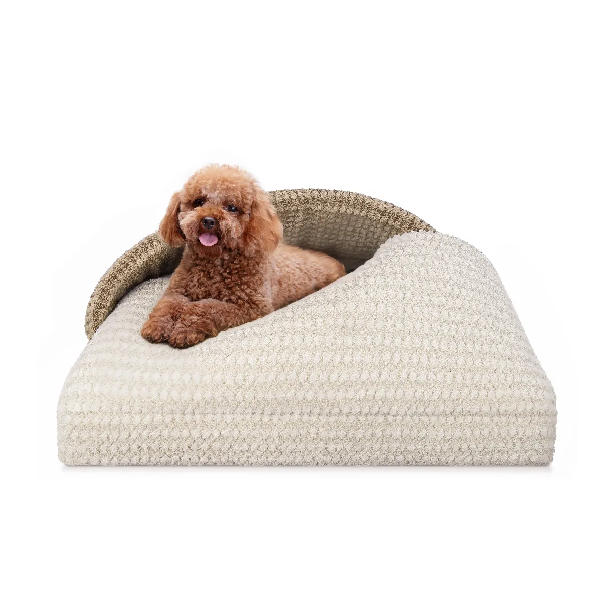 Lit grotte pour petit animal VERCART - 40 x 56 x 76 cm, marron/beige
