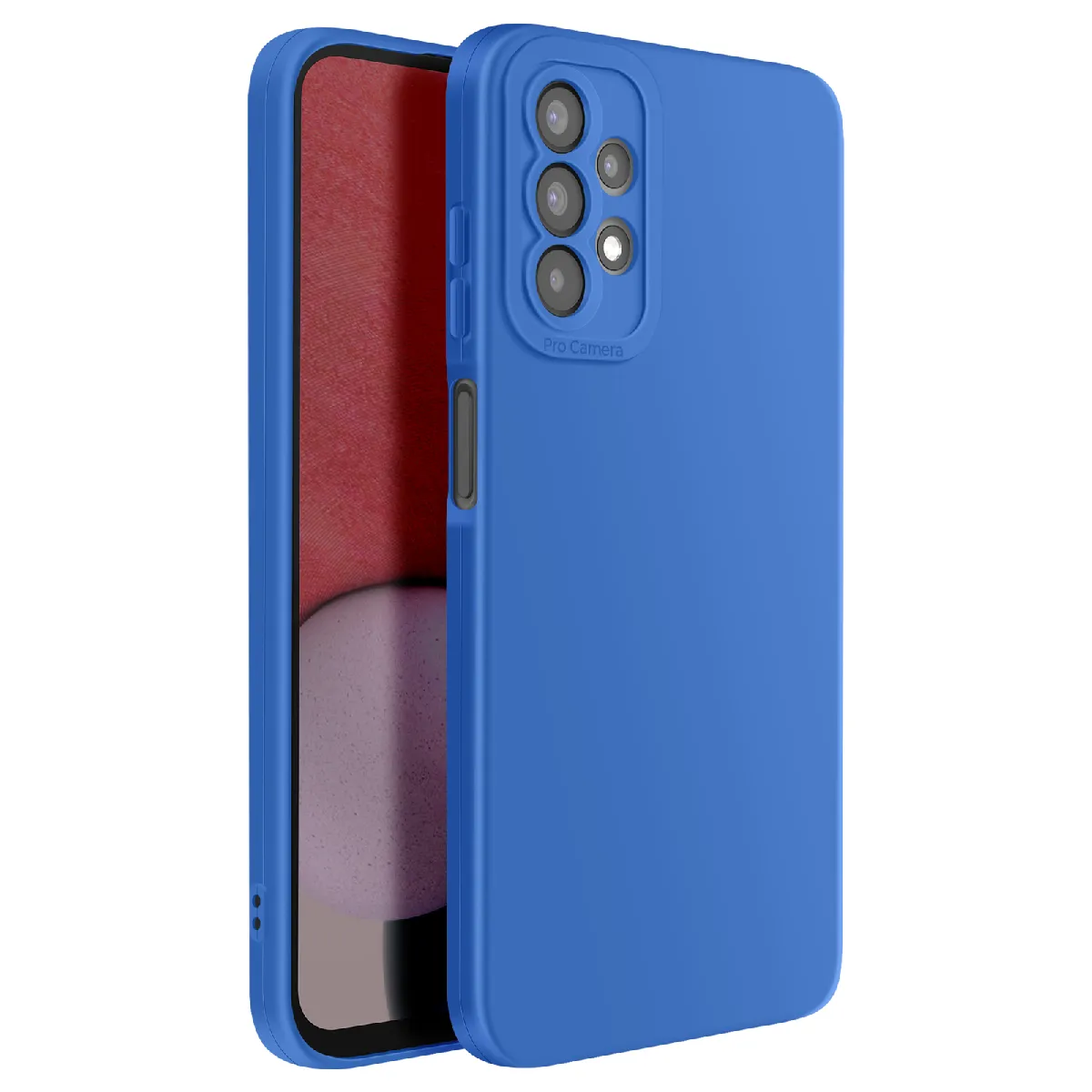 Avizar Bleu Coque Pour Samsung Galaxy A04s Silicone Protection Caméra Renforcée
