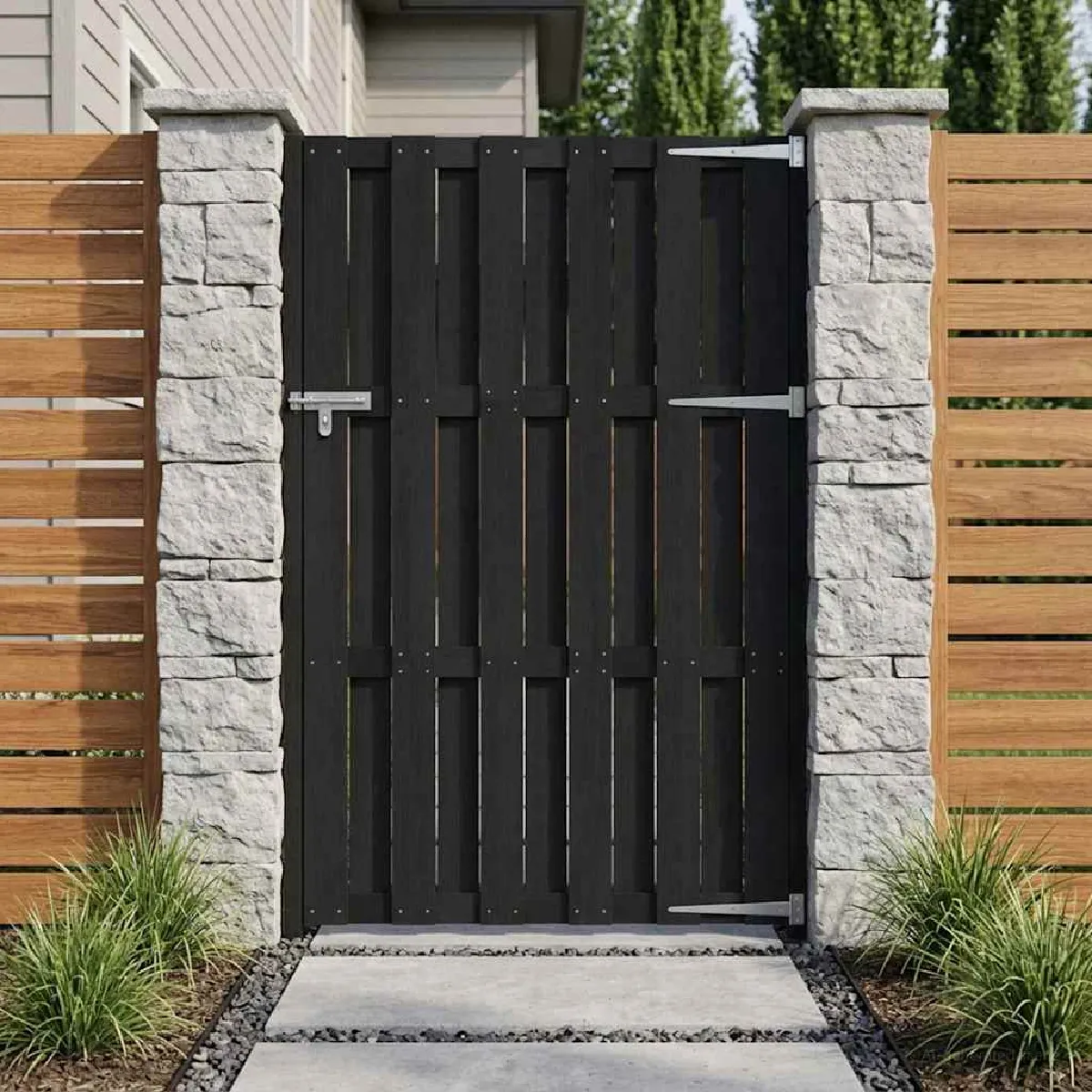 Vidaxl Porte de Jardin 100 x 180 cm WPC et Aluminium