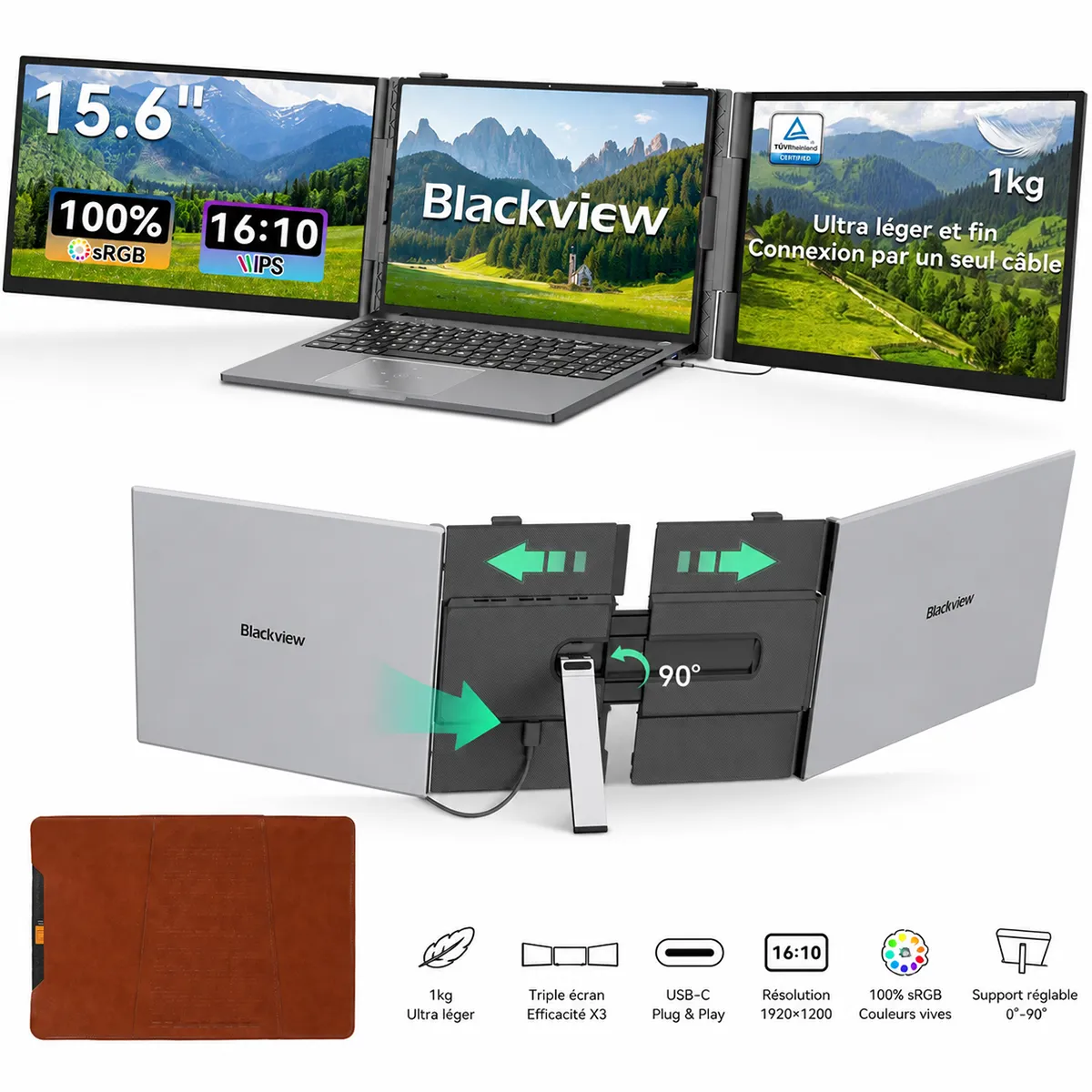 Blackview - DCM8 Pro - Ecran PC Portable - 15,3 pouces - Full HD - Gris - Image 3