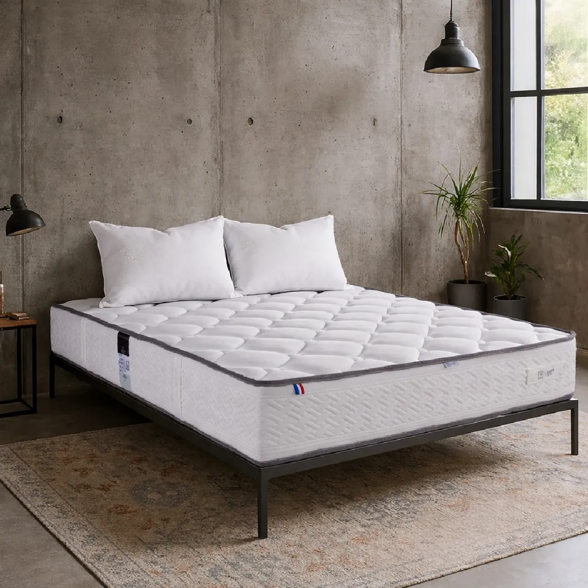 Luxury Literie Matelas Iris 140X200 Cm + 2 Oreillers