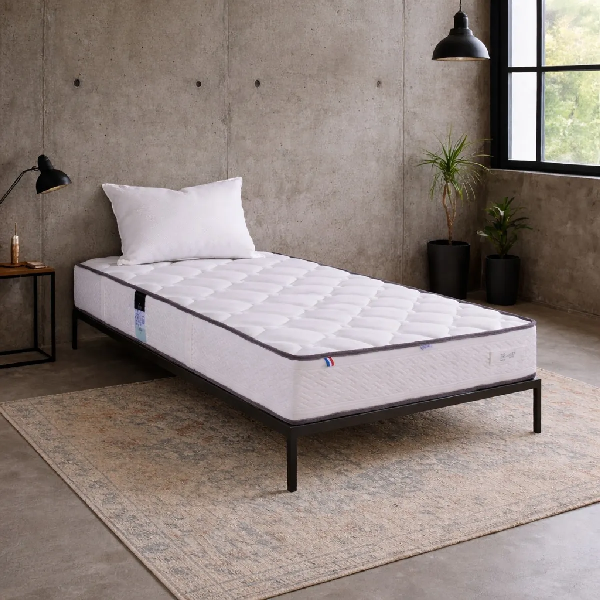 Luxury Literie Matelas Iris 90X190 Cm + 1 Oreiller