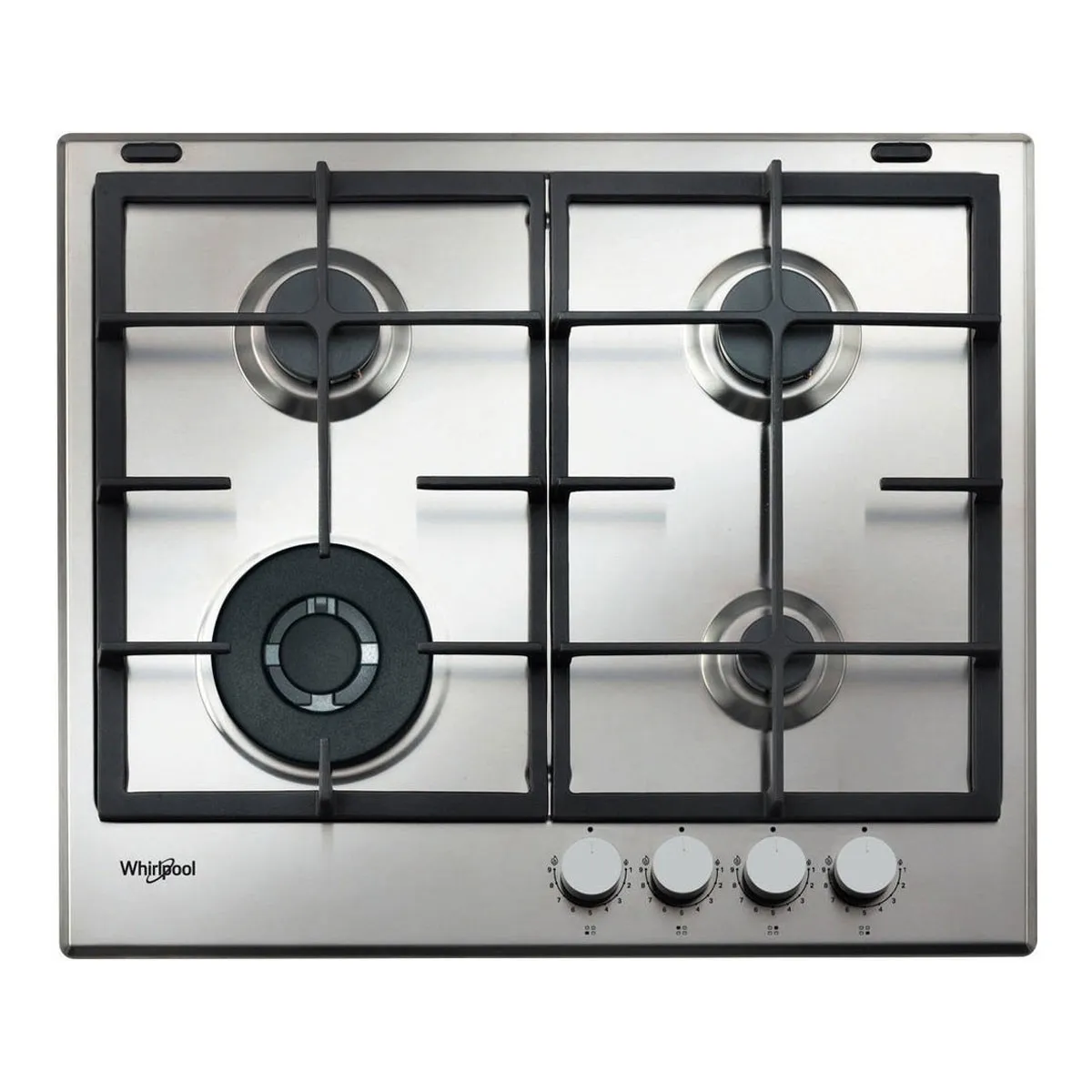 Piano de cuisson à gaz Whirlpool GMAL 6422IXL 4 brûleurs Commandes frontales Inox