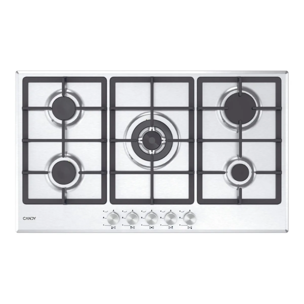 Candy Moderna CHG93WX1 Acier inoxydable Intégré 86 cm Gaz 5 zones - vue 2