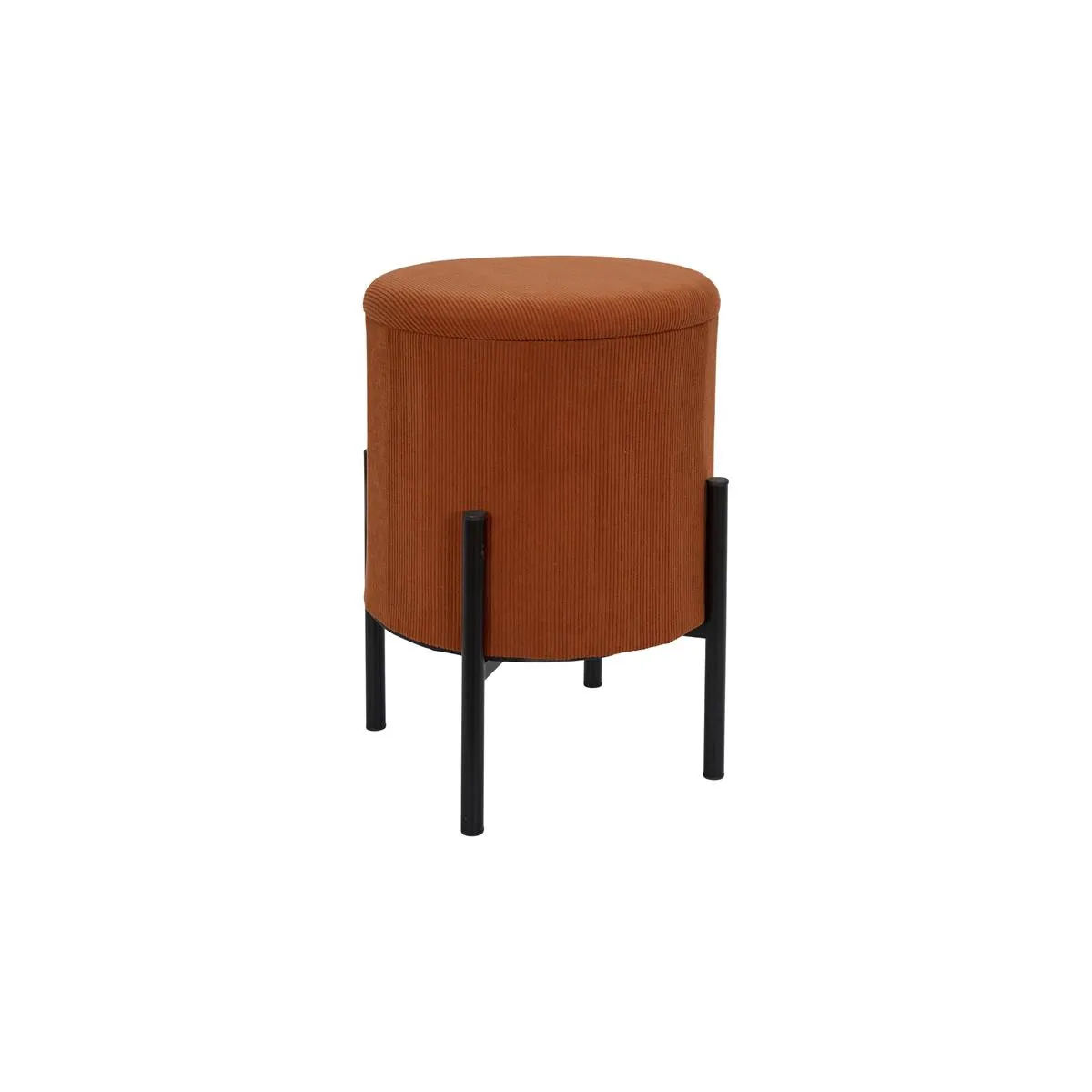 The Home Deco Factory Pouf De Rangement Côtelé Jules 41Cm Terracotta
