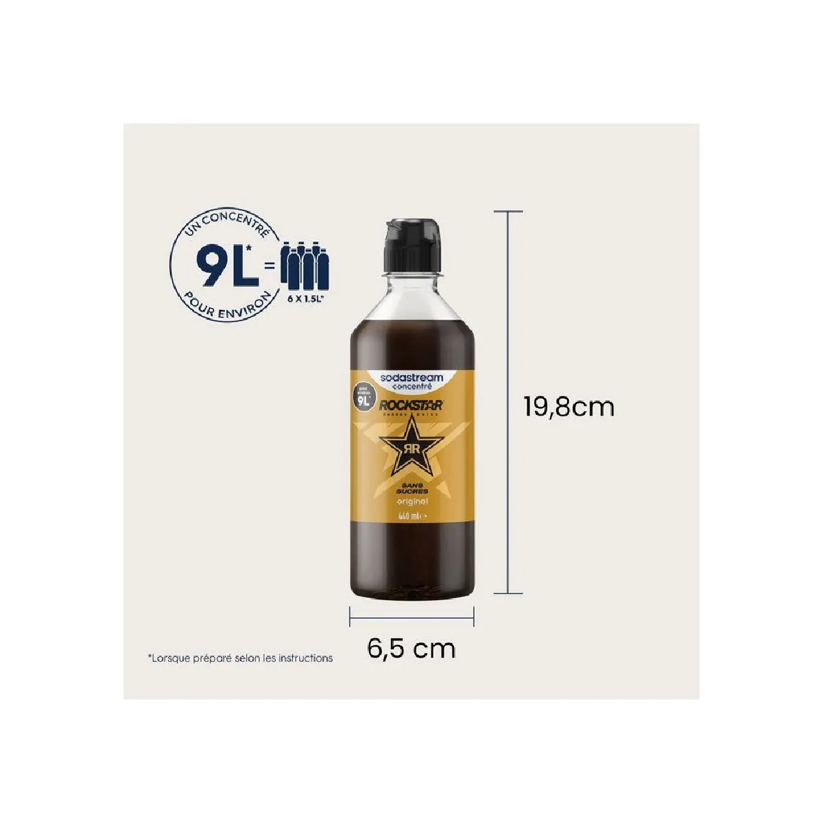 SODASTREAM  Rockstar sans sucre - Concentr&eacute; boisson &eacute;nergisante - Lot 6 x 440 ml