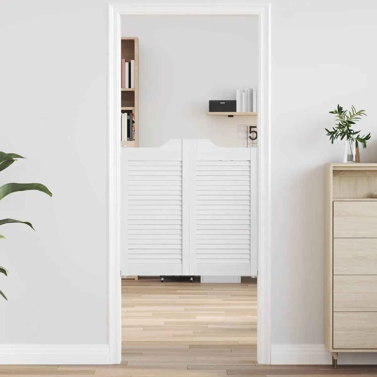 vidaXL Portes battantes Blanc 80 x 40 cm Bois de pin massif