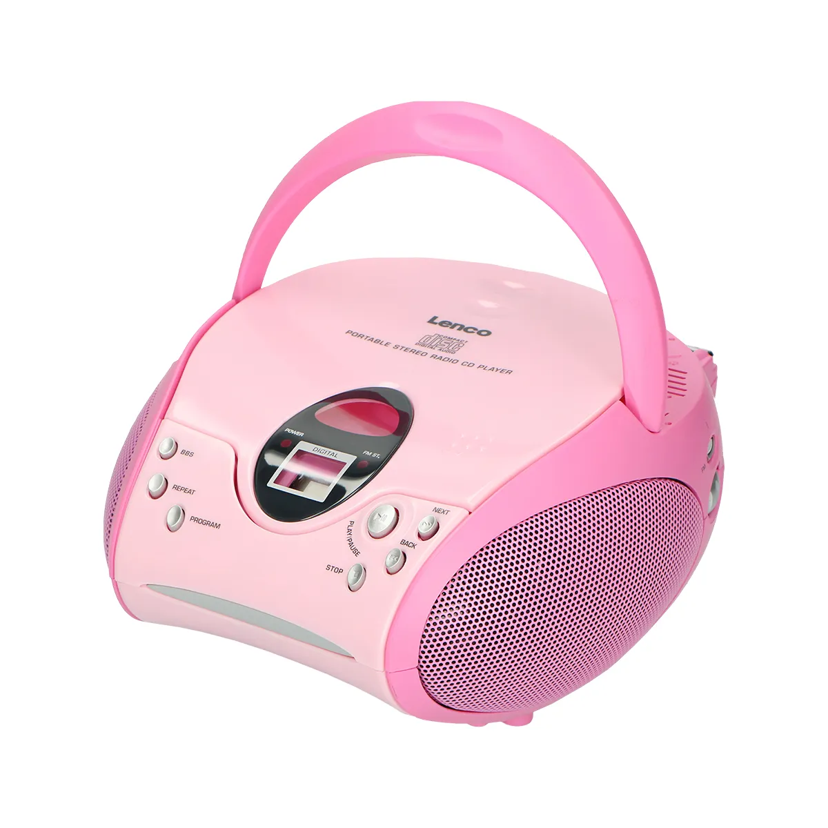 LENCO  Radio Portable St&eacute;r&eacute;o FM avec Lecteur CD et Sortie Casque 3.5mm Rose