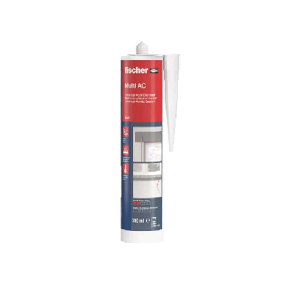 Fischer Mastic acrylique - DA blanc - 310 ml - Haute qualité - Vendu à lunité