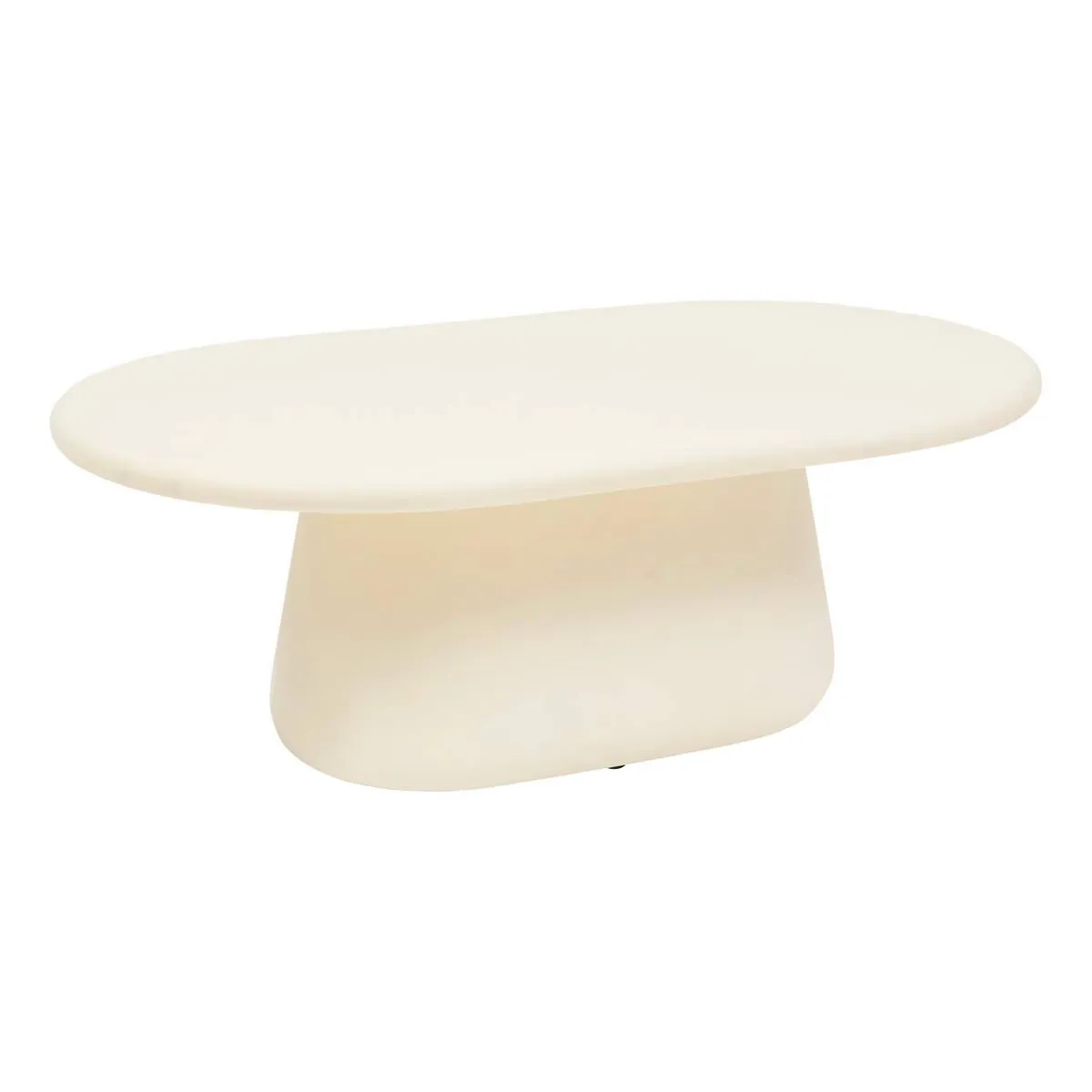 Table basse ovale coloris ivoire