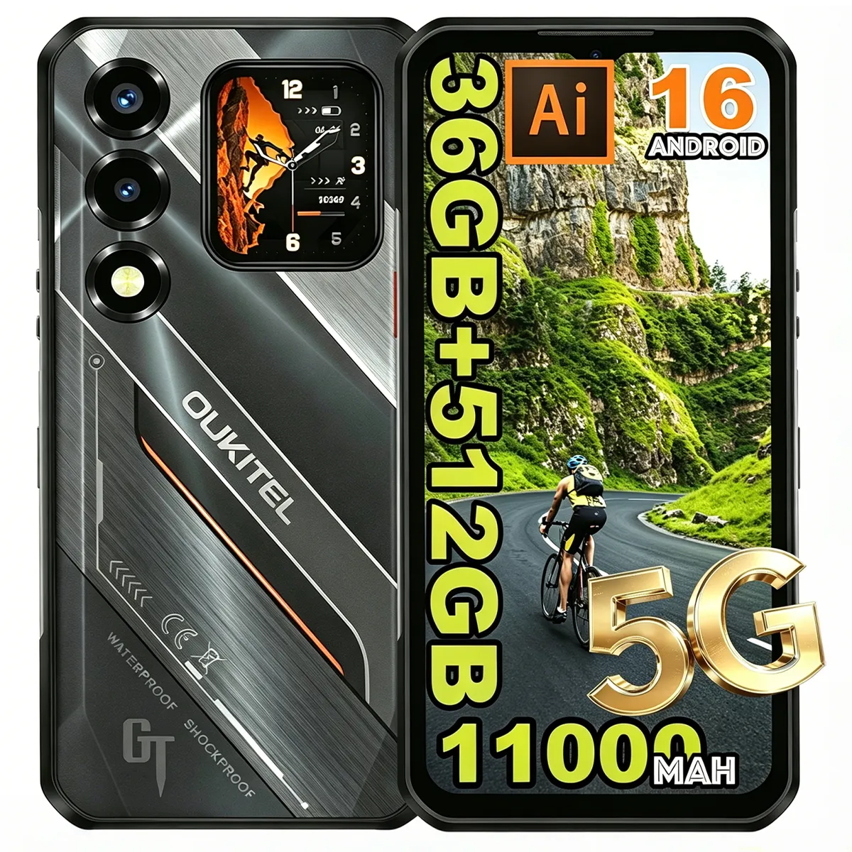 OUKITEL  WP66 5G Smartphone 36GB 512GB Noir