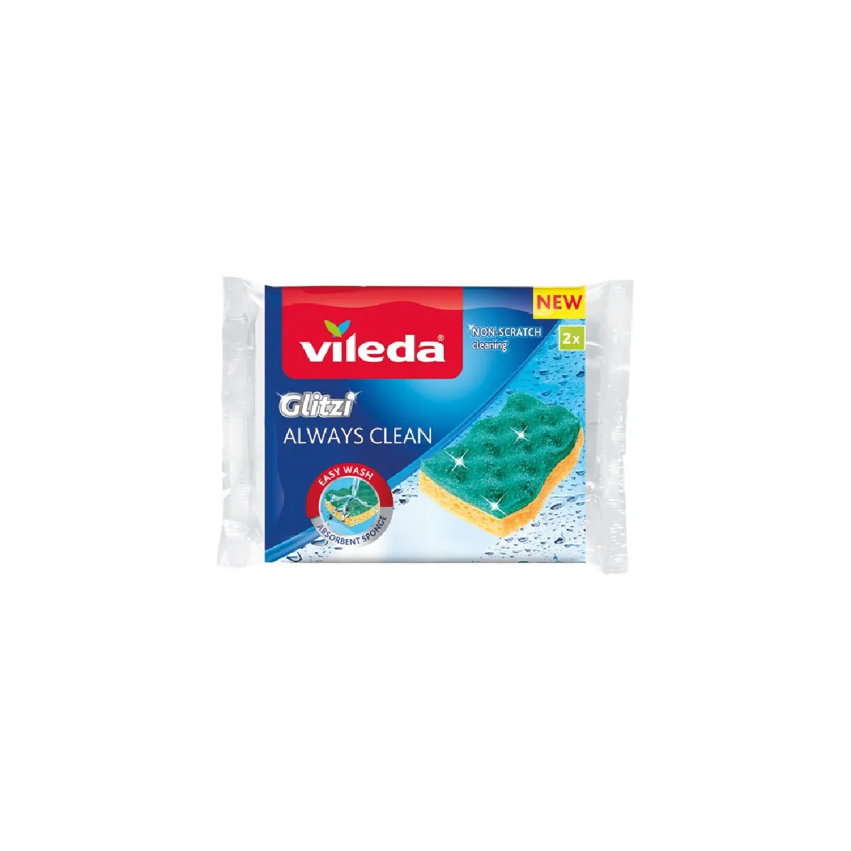 Vileda Glitzi Always Clean 2 éponges abrasives jaune. - vue 2