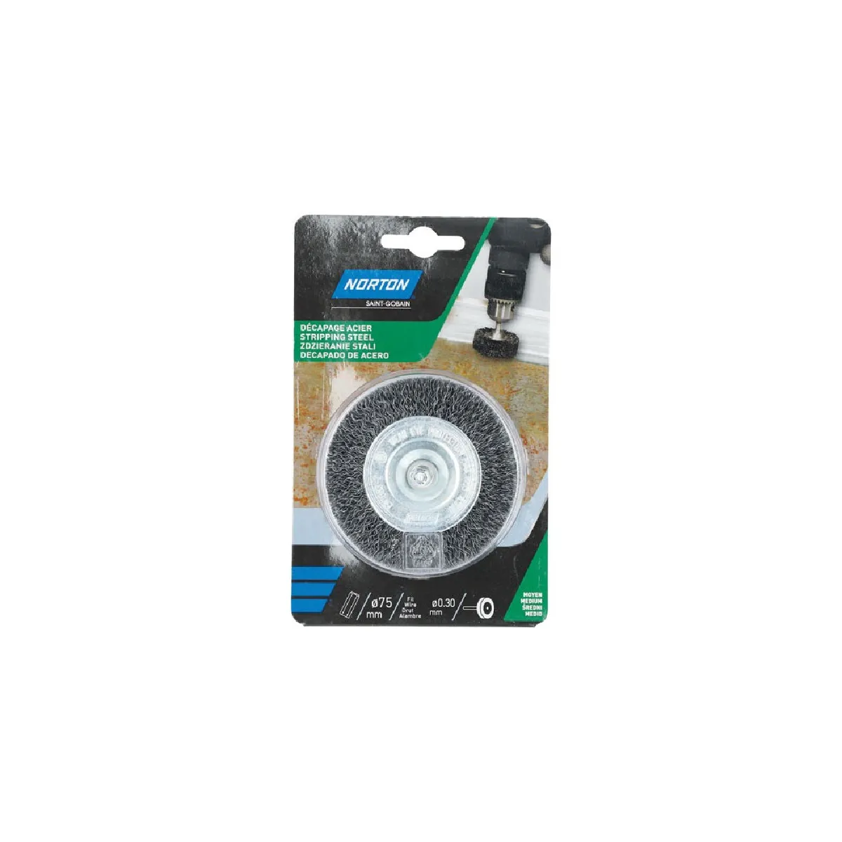 Norton Brosse Circulaire À Fil Ondulé 75 Mm - Pour Perceuse