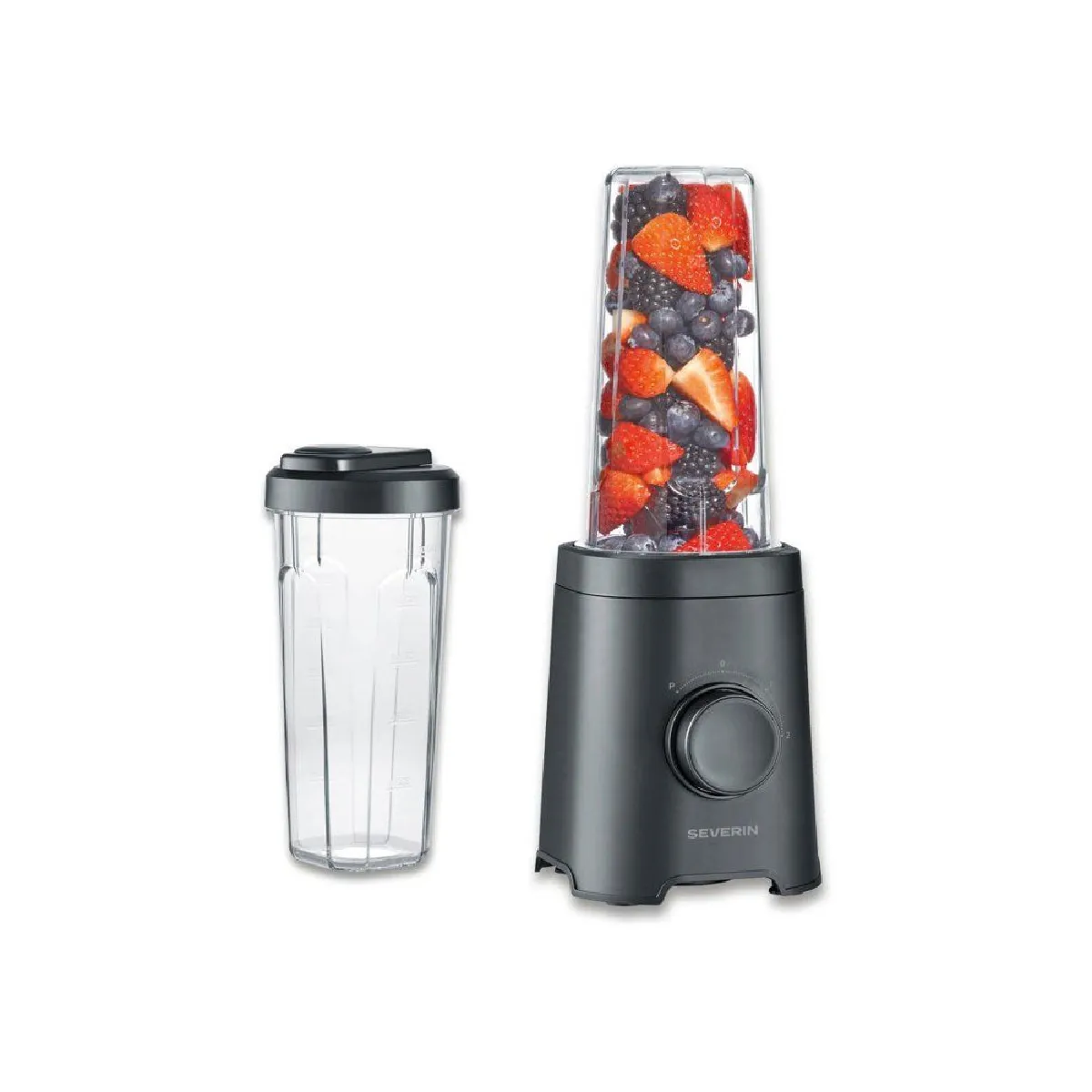 Severin SM3753 Mix & Go - Blender portable 320 W - Noir - 2x600 ml Tritan