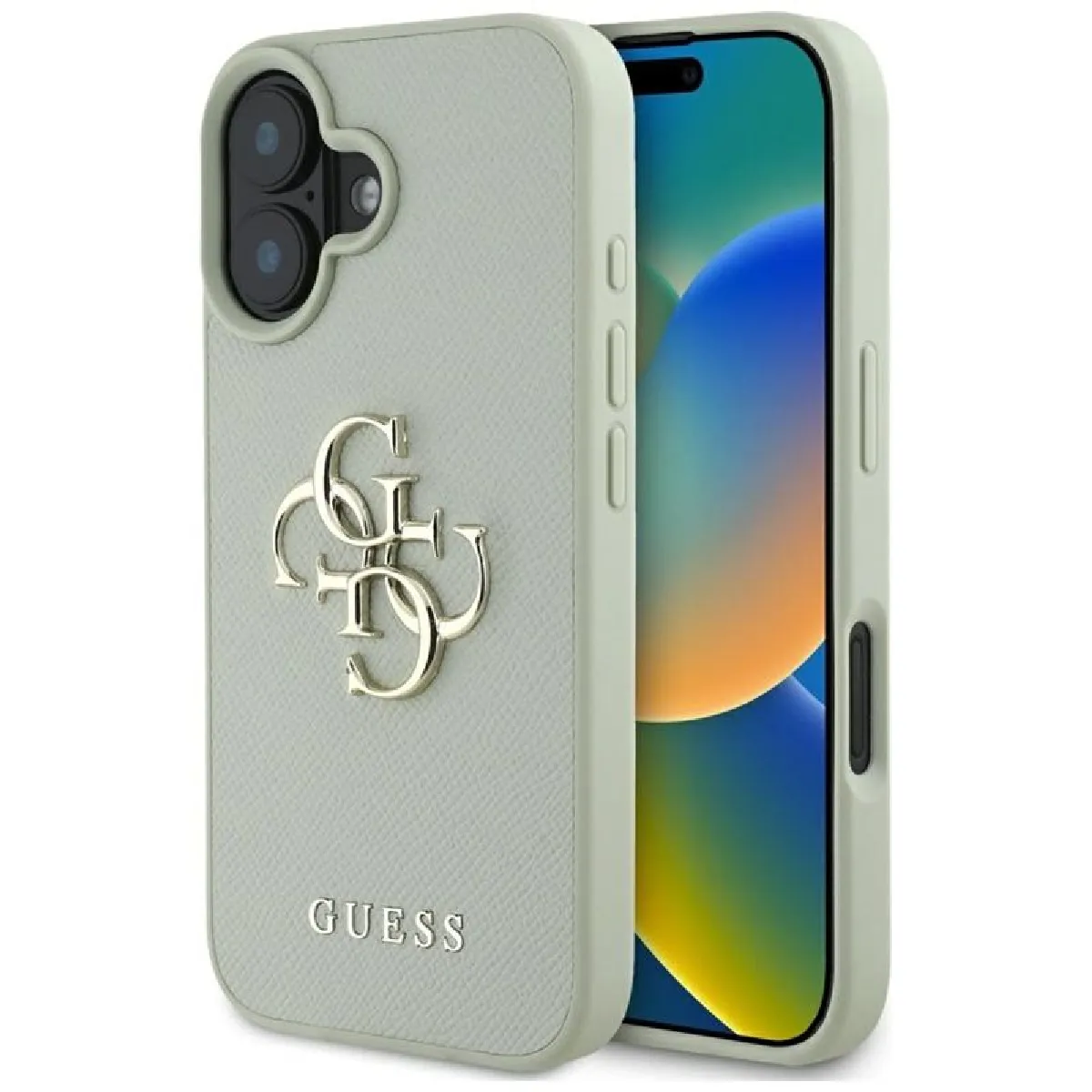 Guess Vert Étui Pour Apple Iphone 16, Grained Big 4G Logo Small Classic Logo, - Image 2