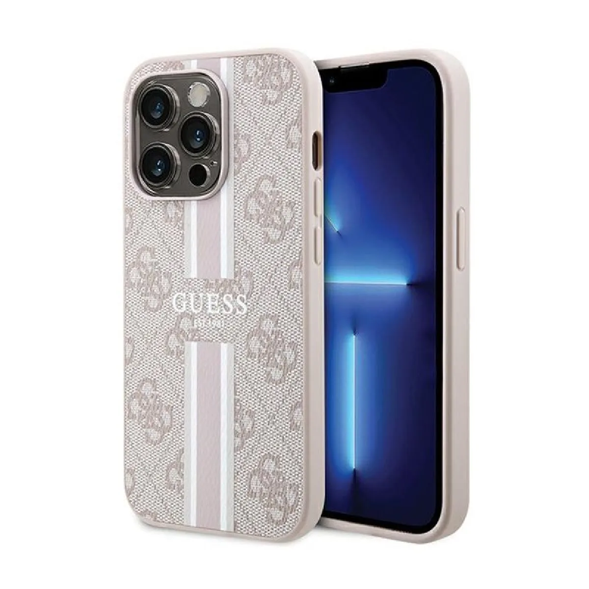 Guess Rose Coque Magsafe Pour Apple Iphone 15 Pro, 4G Printed Stripes, - Image 3