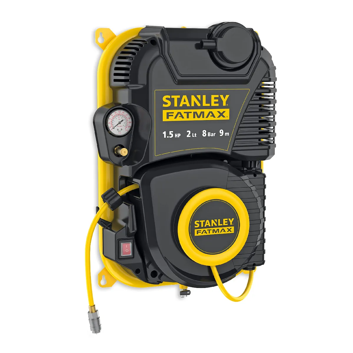 Expert Stanley Noir/Jaune Stanley - Fatmax - Walltech Pro Compresseur Mural Avec Réservoir 2 L
