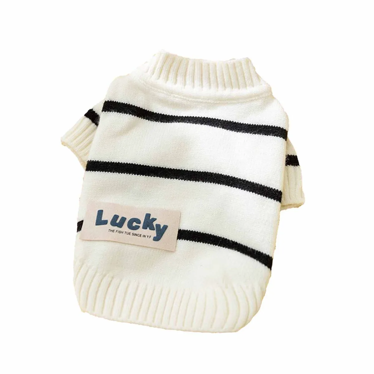 Pull Rayé pour Animaux de Compagnie: Chaleureux & Respirant en Polyester pour Chien/Chat