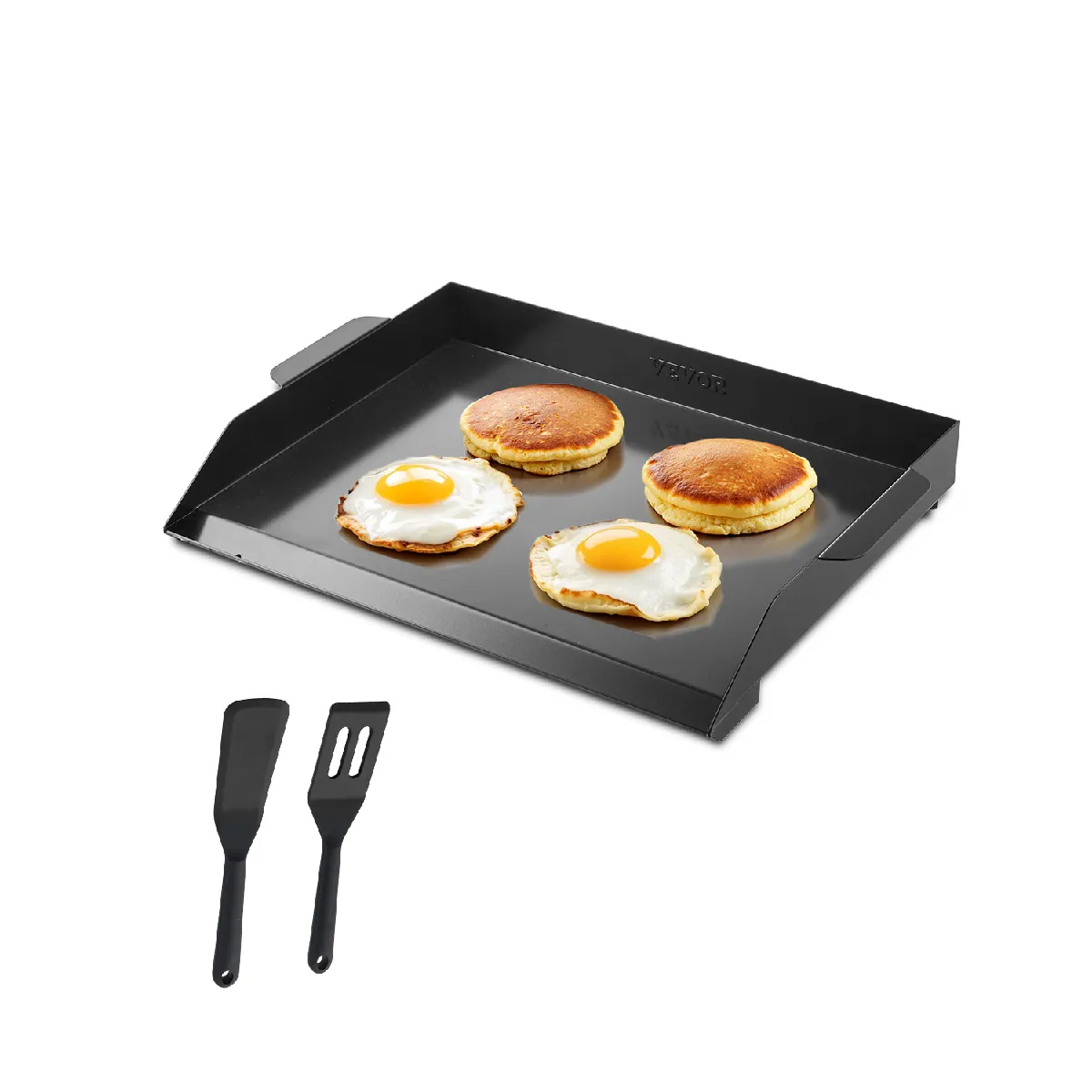 Vevor Noir Plaque De Cuisson En Acier Au Carbone Poêle À Griller 502 X 370 Mm