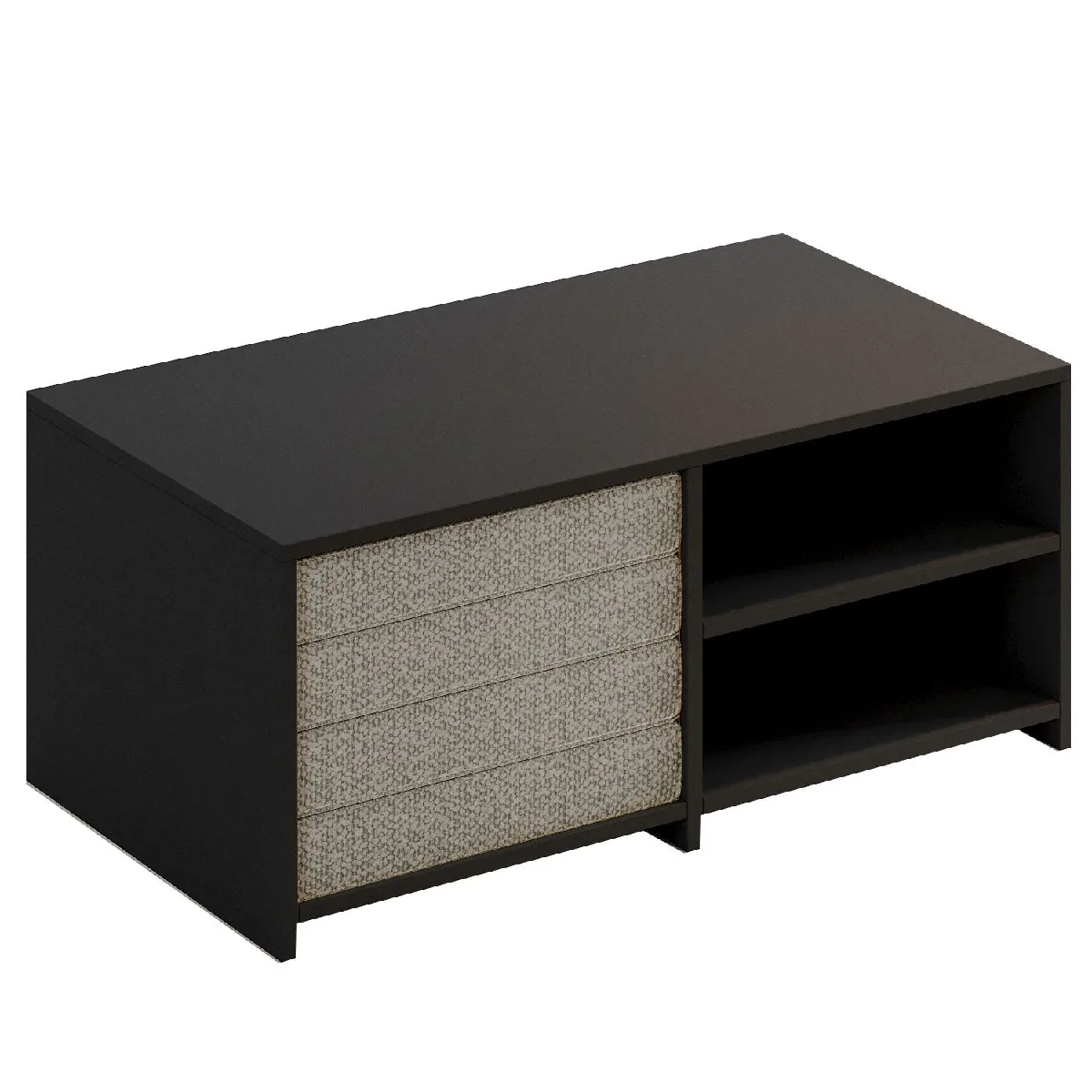 Set de table basse en bois - 90 x 45 x 44.1 cm - Anthracite