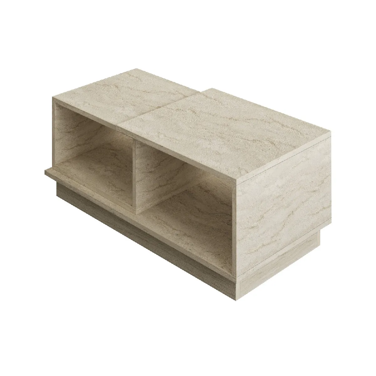 Table basse en bois - 90 x 45 x 36 cm - Travertin