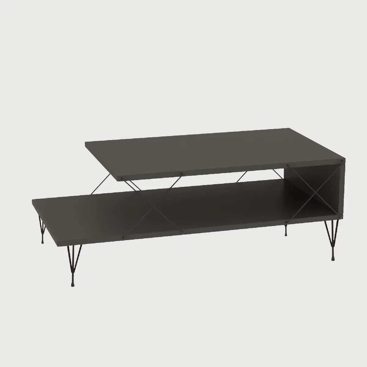 Table basse en bois 100 x 50 x 40 cm - Anthracite