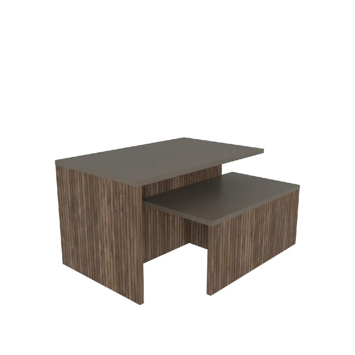 Table gigogne (2 pièces) en bois 72 x 45 x 42 cm - Taupe