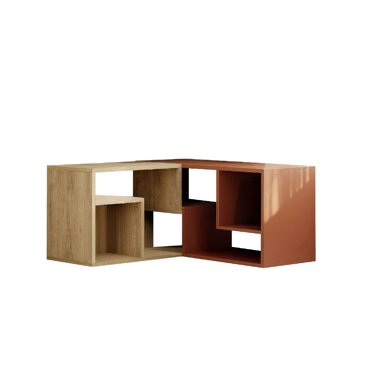 Meuble TV modulable en bois - 145 x 35 x 44 cm - Terracotta