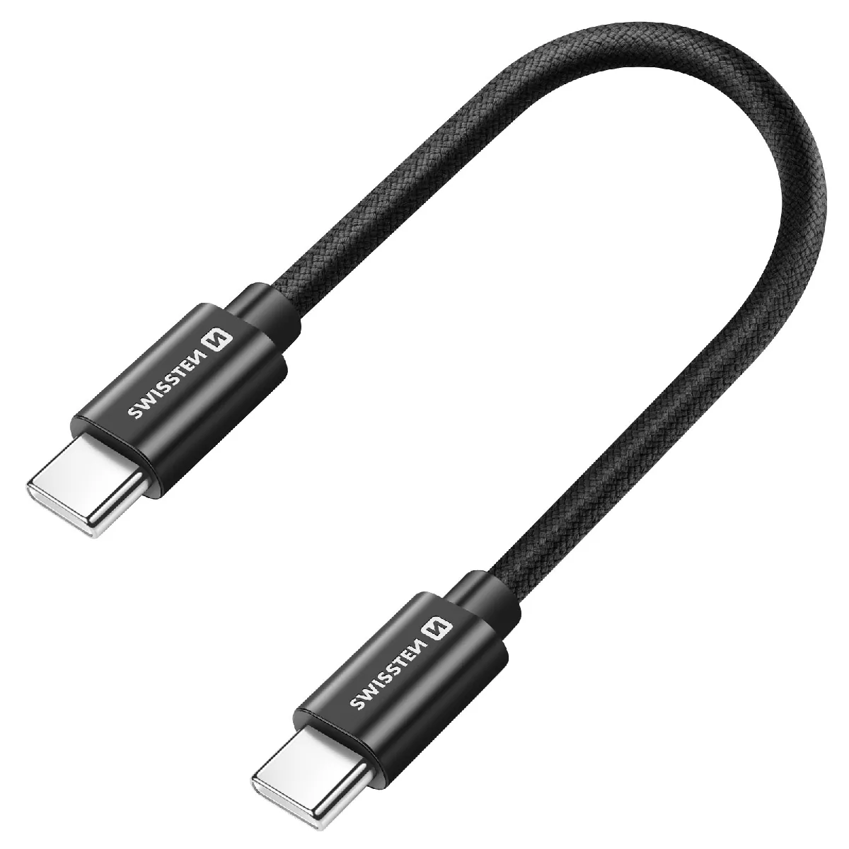 Swissten - Câble USB-C vers USB-C - Charge Rapide 60W - 20cm - Noir - Image 2