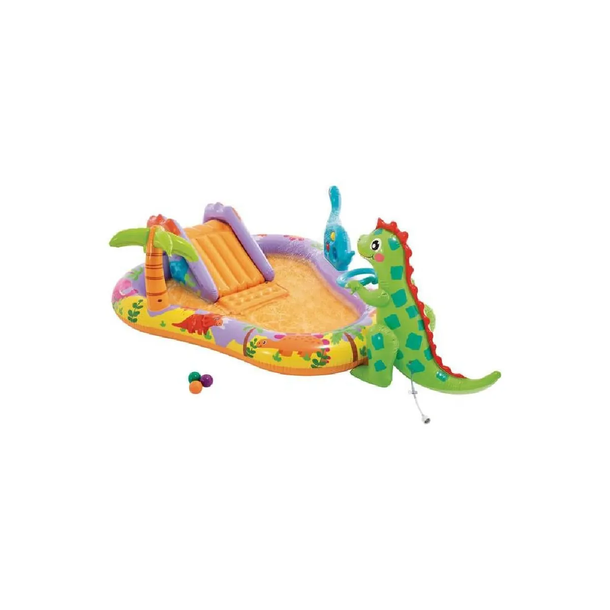 Intex Aire de jeux aquatique gonflable avec toboggan volcan Dino Park - 201 x 157 x 69 cm