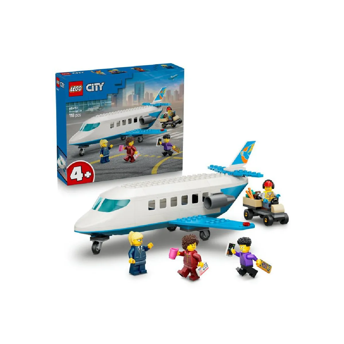 LEGO City 60492 Avion de Tourisme - Cabine ouverte - 4 minifigures