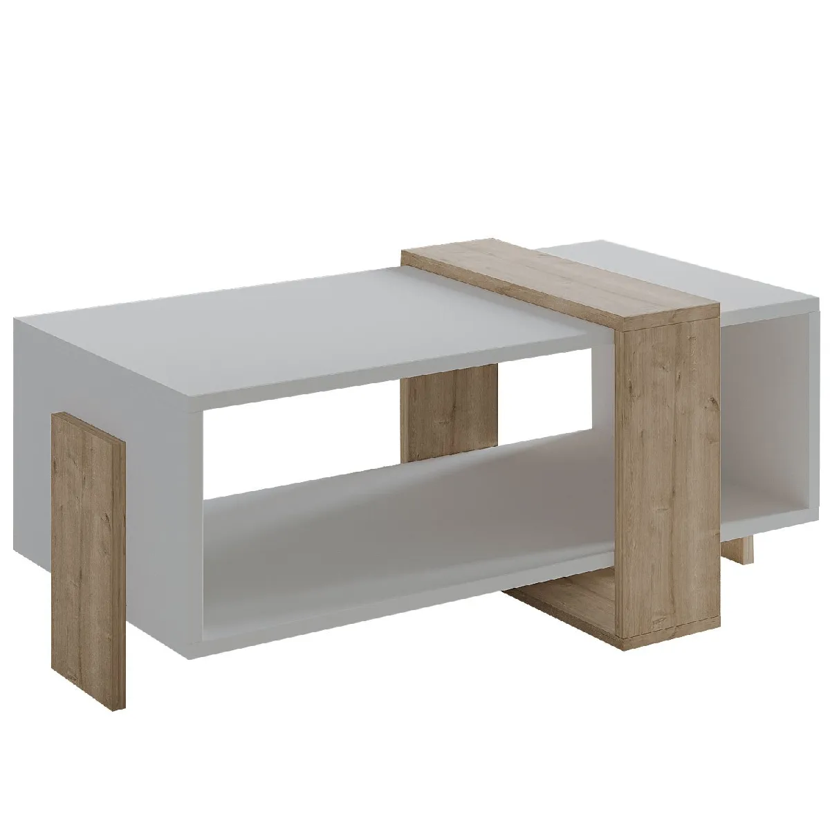 Table basse en bois - 90 x 49 x 40 cm - Blanc