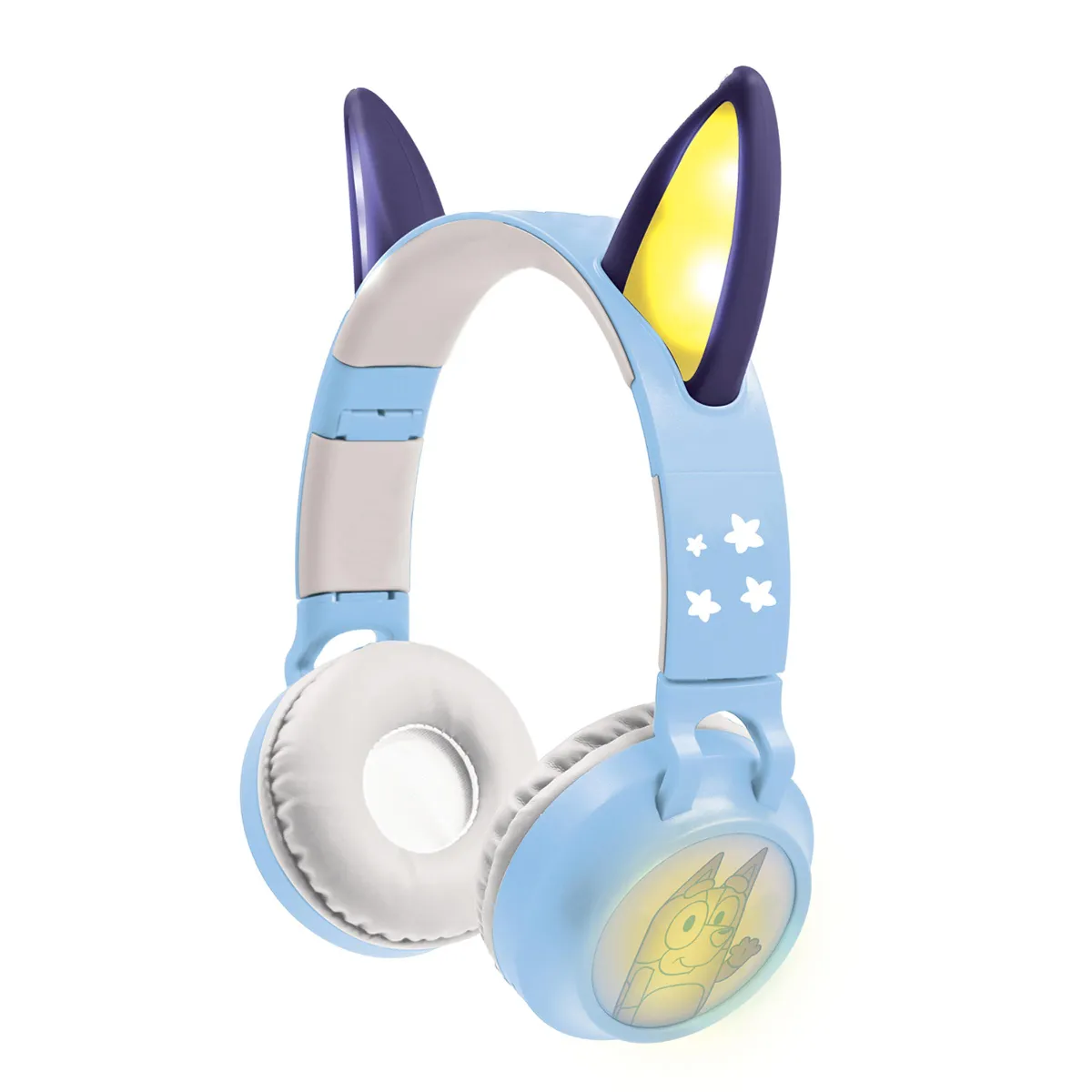 LEXIBOOK Casque lumineux pliable Bluetooth® et filaire avec un design 3D de ’univers Bluey avec limitation du volume - vue 2