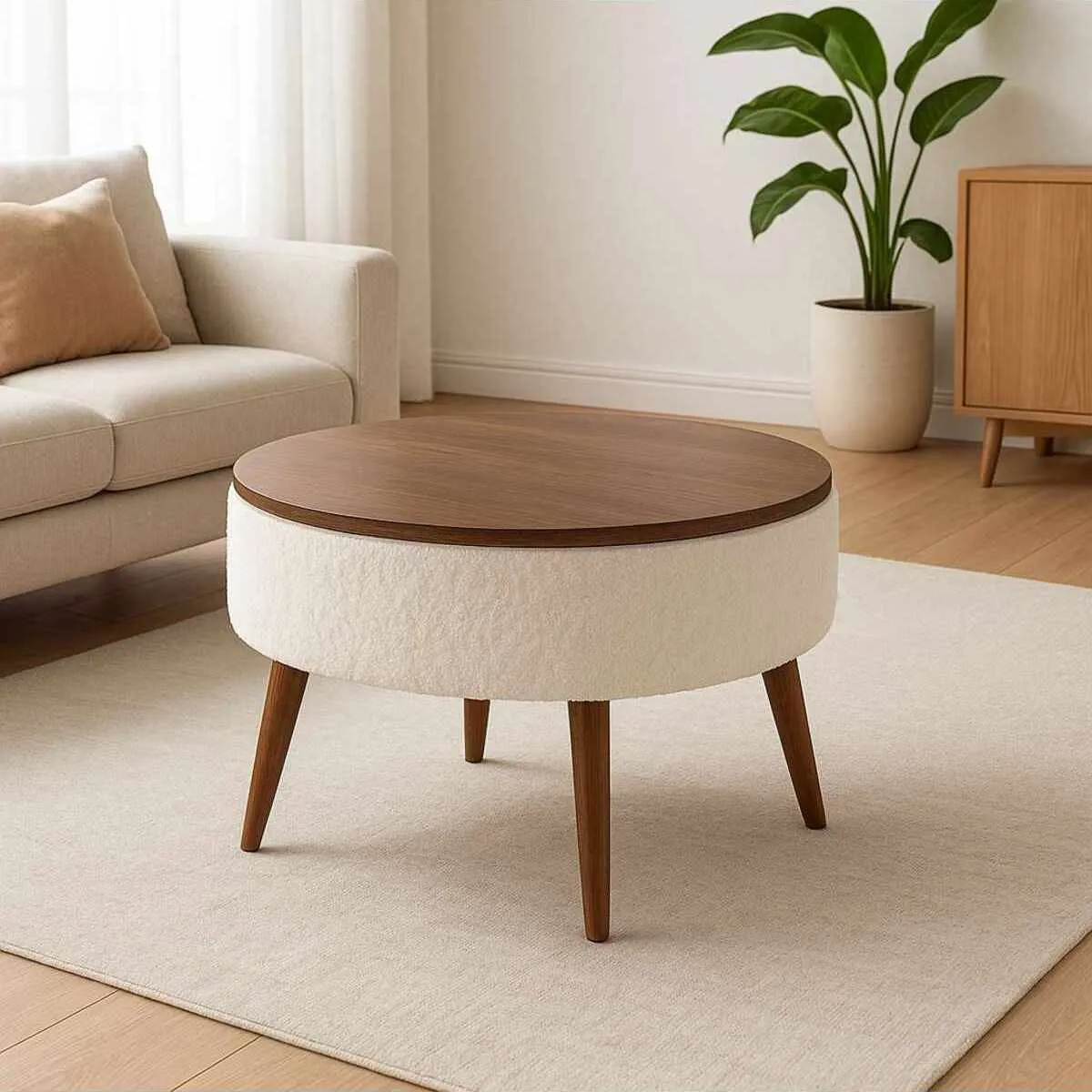 Table basse - 60 x 60 x 44 cm - Blanc