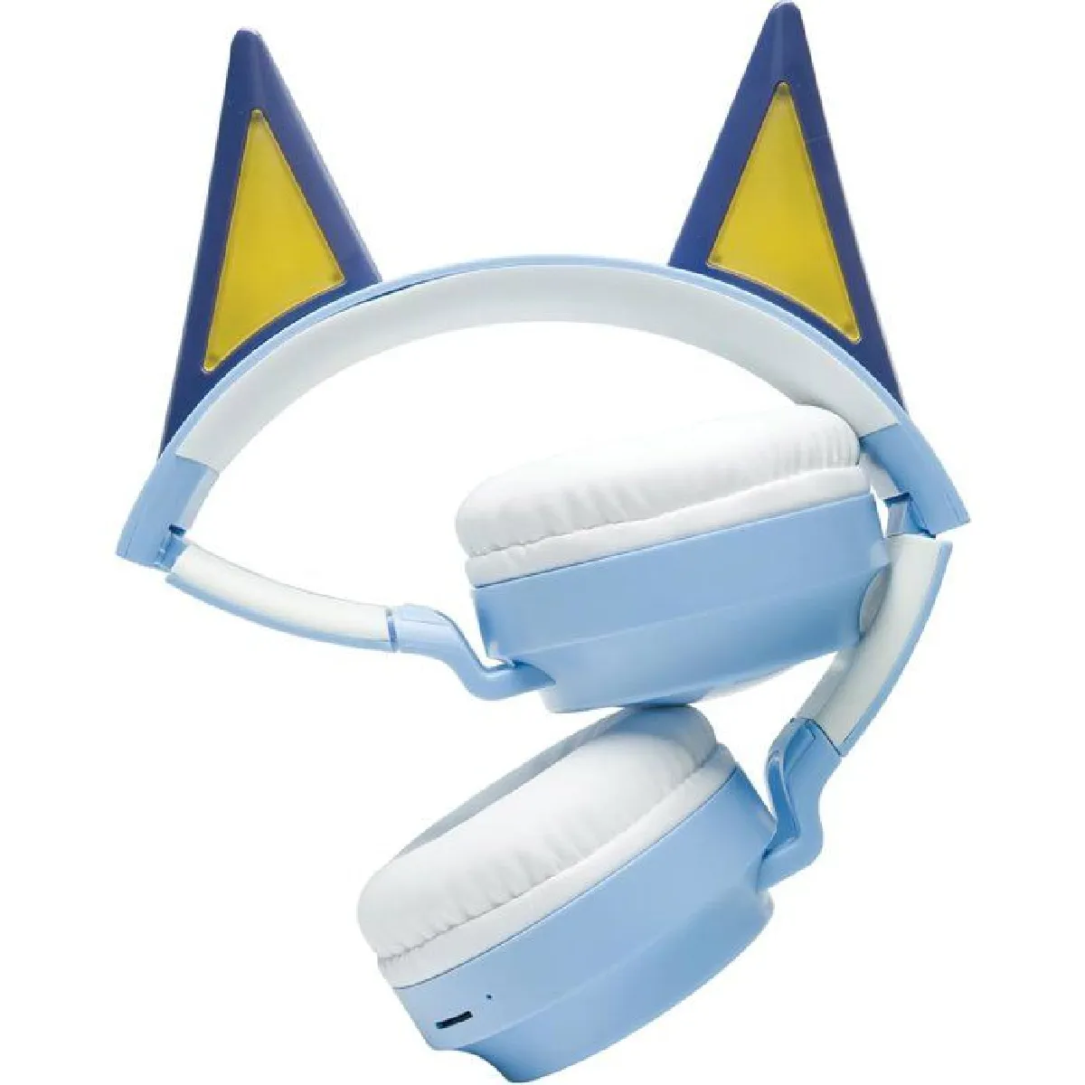 Lexibook Casque lumineux pliable Bluetooth et filaire avec un design 3D de l’univers Bluey avec limitation du volume