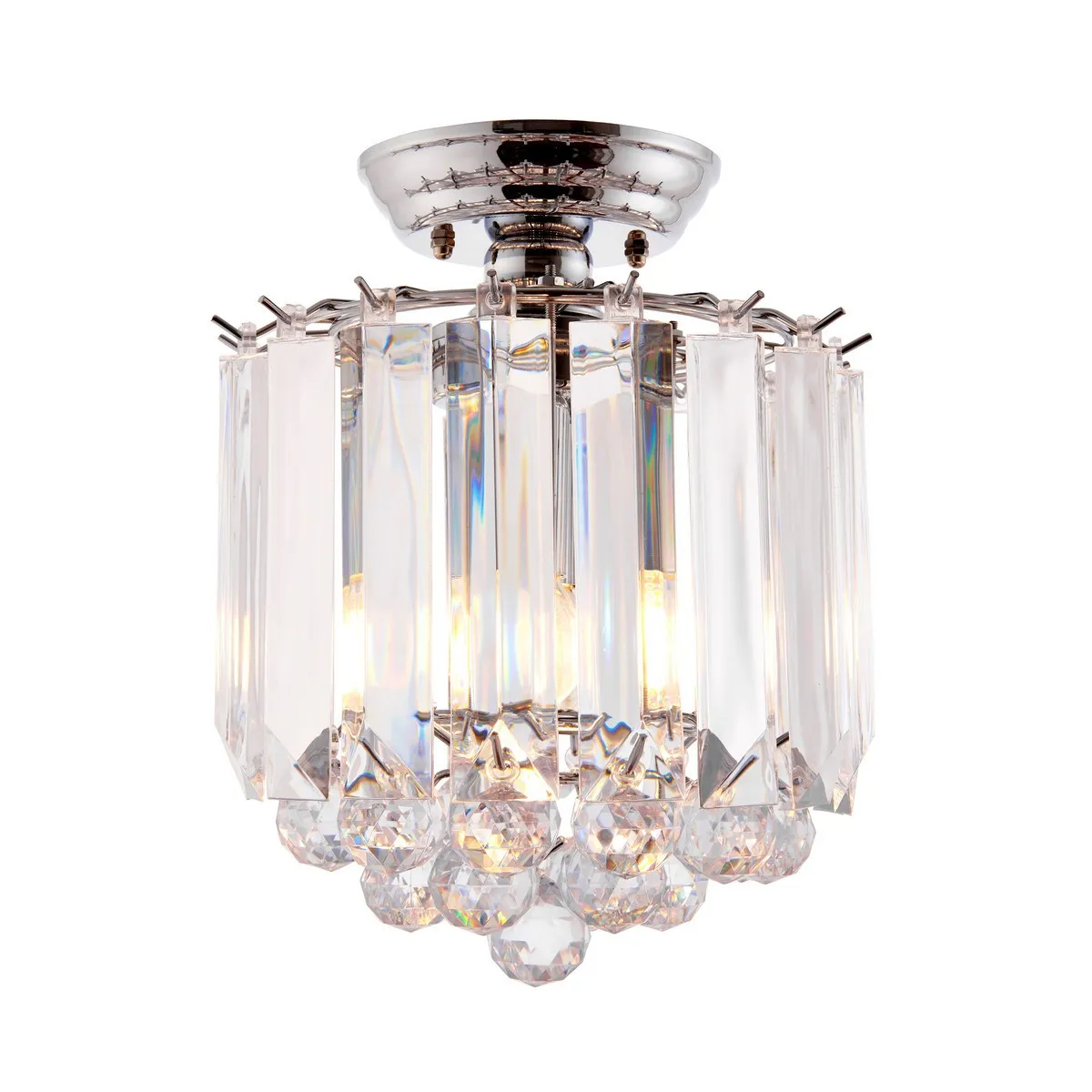ENDON Plafonnier Fargo, chrome et acrylique, 2 ampoules
