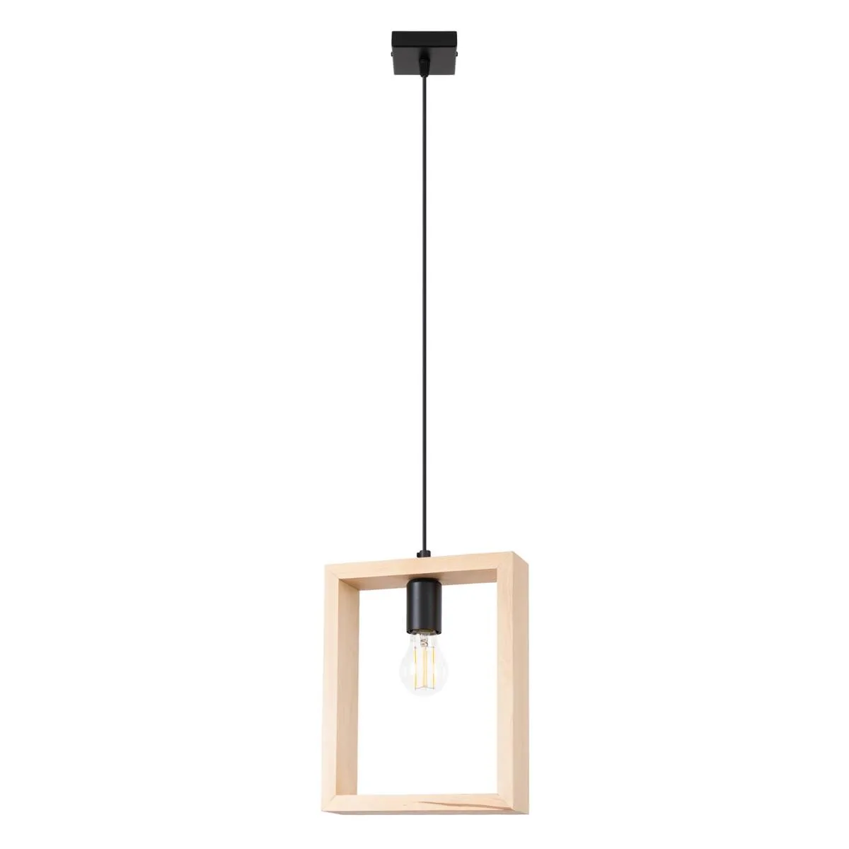 Sollux Beige Lampe Suspendue En Acier Et Bois 24X8x133cm Aries - Image 3