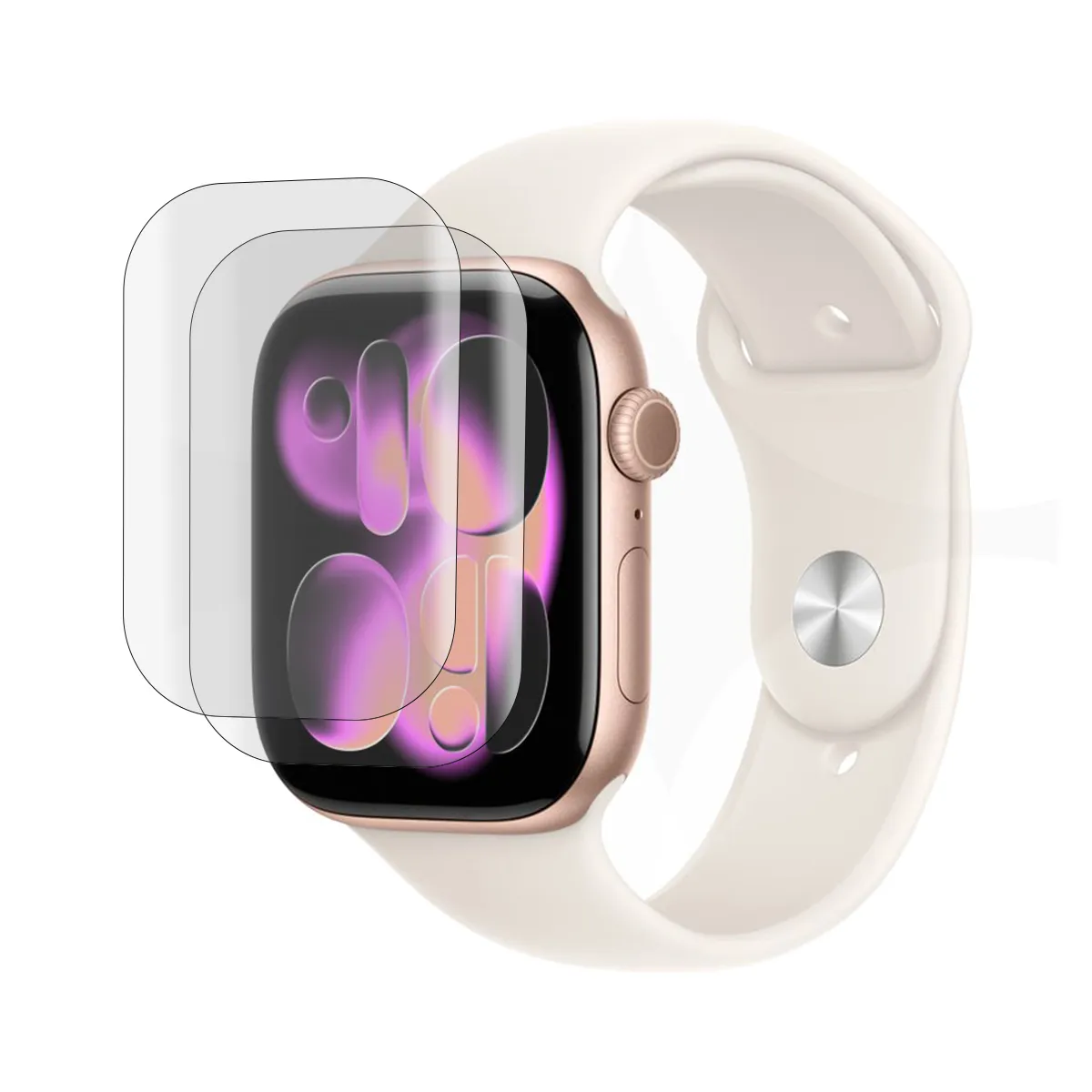 Lot de 3 verre trempé 3D pour Apple Watch Series 10 46mm Film de protection Visiodirect - vue 3