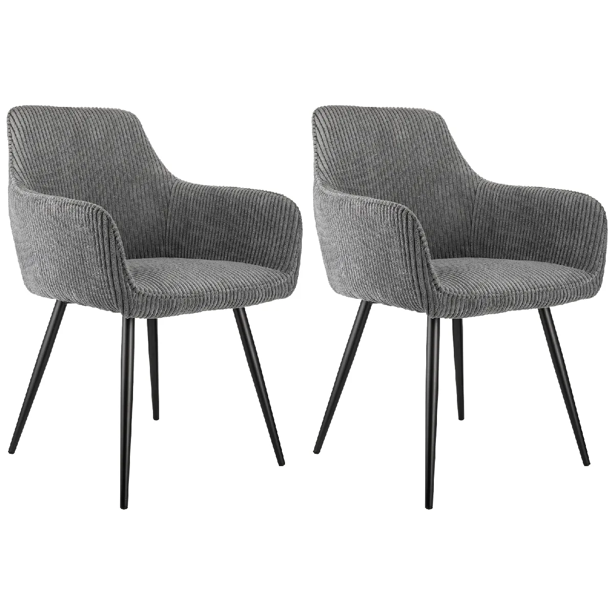BYTELIKE Lot de deux chaises ergonomiques, gris