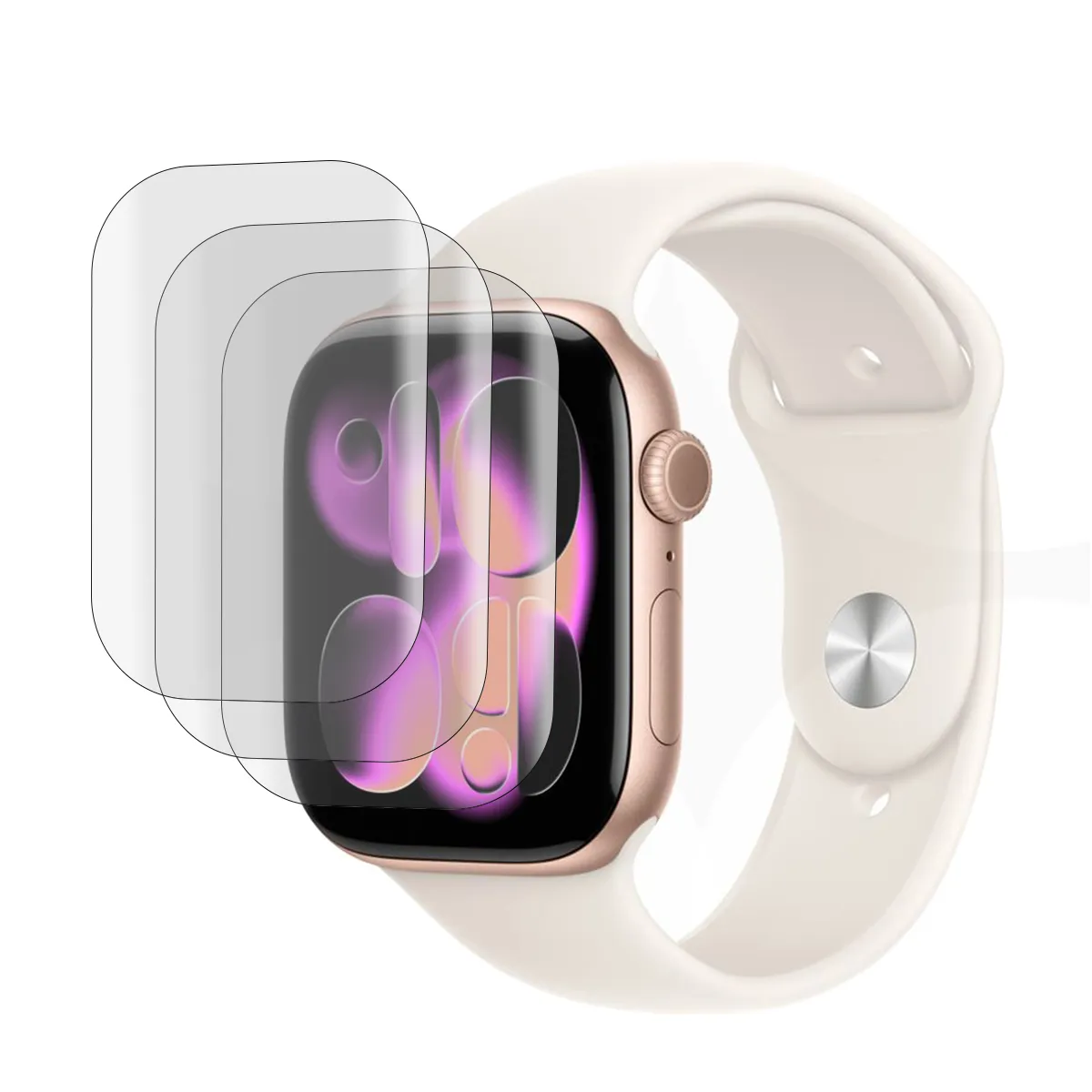Lot de 3 verre trempé 3D pour Apple Watch Series 10 46mm Film de protection Visiodirect