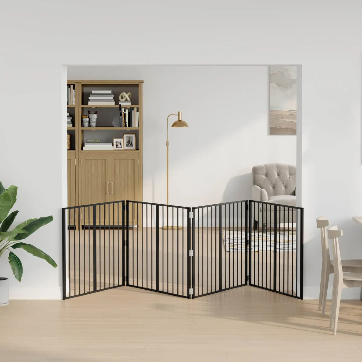 vidaXL Porte pour chien 4 pcs Noir 100 x 80 cm Acier galvanisé