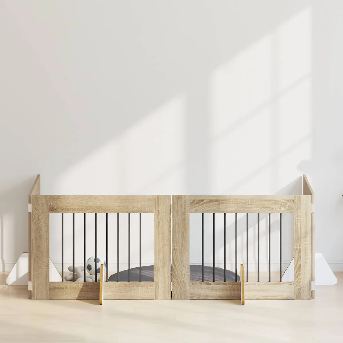 vidaXL Portillon pour chien avec supports 4 pcs Chêne Sonoma